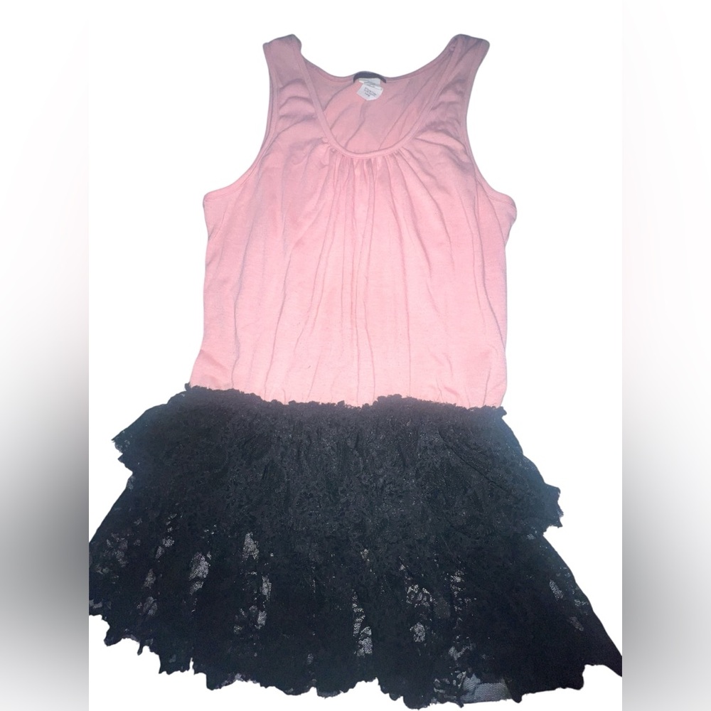 Pink and Black Kids Casual Dress